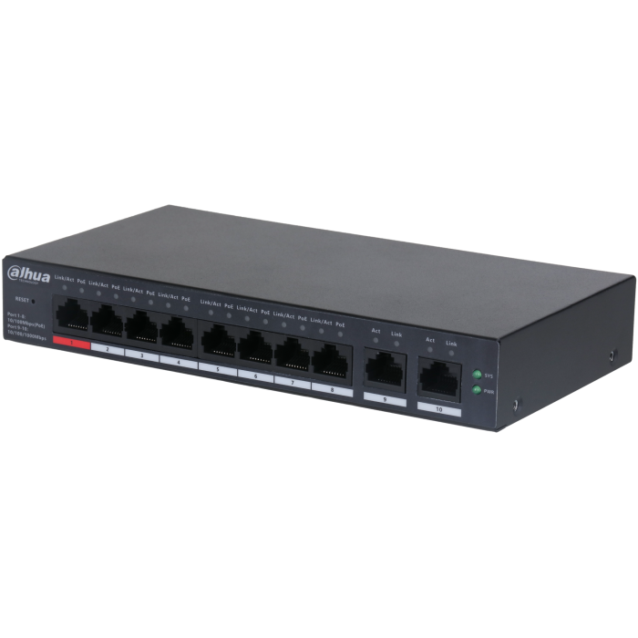Dahua DH-CS4010-8ET-110 — коммутатор с 8 портами PoE и облачным управлением
