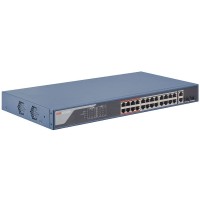 Hikvision DS-3E1326P-EI — сетевой коммутатор с PoE, порты с poe: 24, суммарный бюджет poe: 370 Вт
