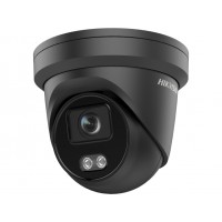 Hikvision DS-2CD2347G2-LU(2.8mm)(C)(BLACK) — чёрная уличная купольная типа Turret IP-камера 4 Мп, объектив 2,8 мм, микрофон, ColorVu
