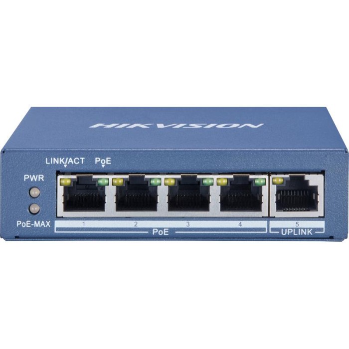 Hikvision DS-3E0505P-E/M — сетевой коммутатор с PoE, порты с poe: 4, порты sfp: нет