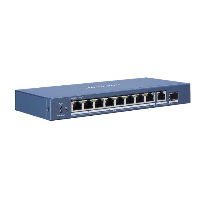 Hikvision DS-3E0510P-E — сетевой коммутатор с PoE, порты с poe: 8