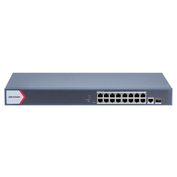 Hikvision DS-3E1518P-EI — сетевой коммутатор с PoE, порты с poe: 16