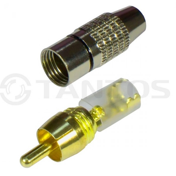 Tantos Разъем TS RCA штекер под винт, металл